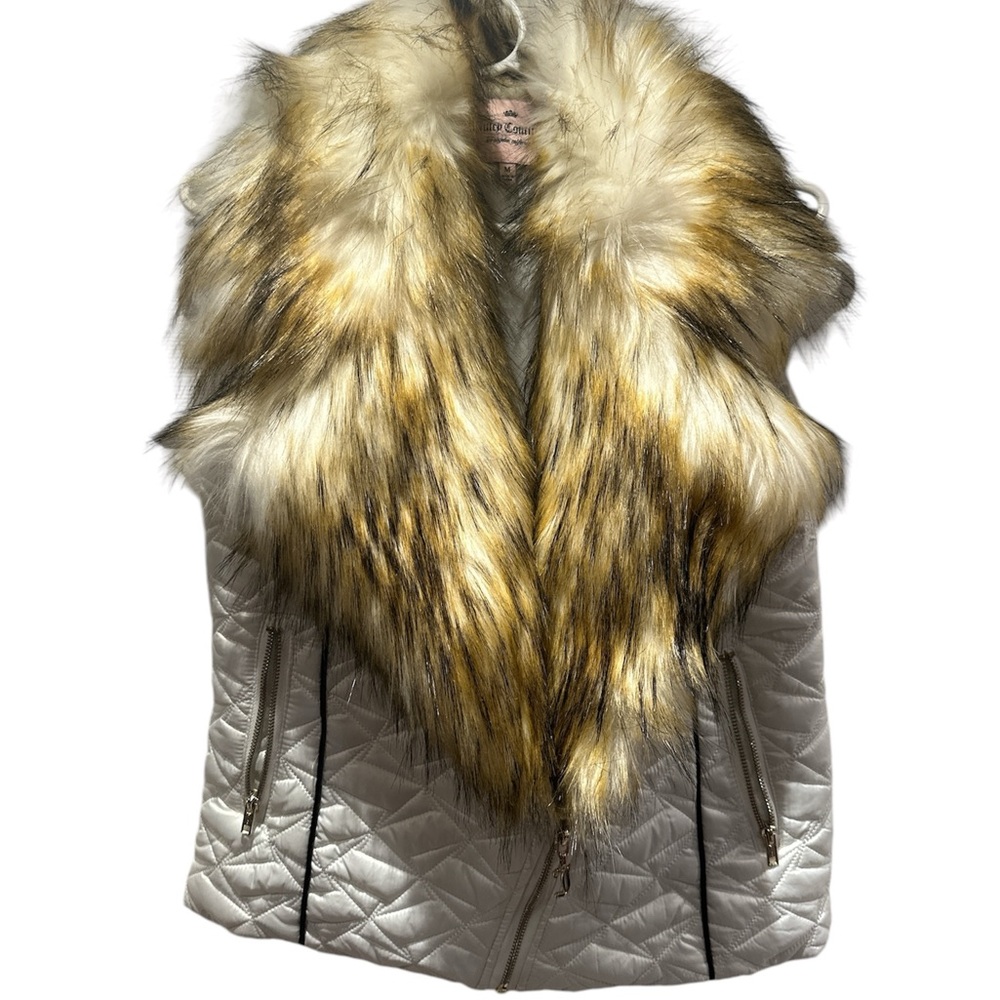 Juicy Couture Quilted Vest with Faux Fur Collar